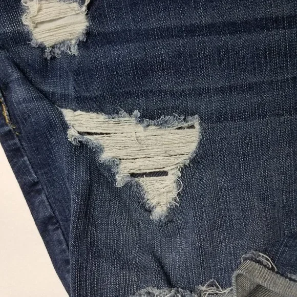 Torrid Womens Denim Shorts Cut Off Distressed US Flag Patch Pockets Size 24 - Picture 6 of 9